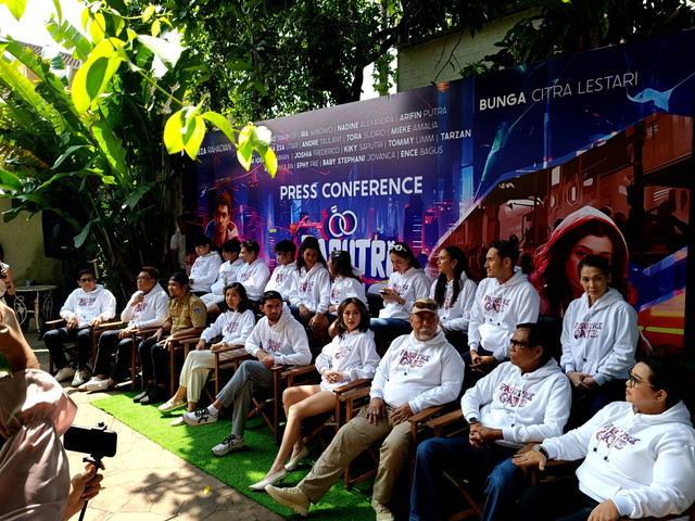 Konferensi pers film Pasutri Gaje, di kantor Falcon, kawasan Duren Tiga, Jakarta Selatan, Selasa (20/6/2023). Foto: Giovanni/kumparan