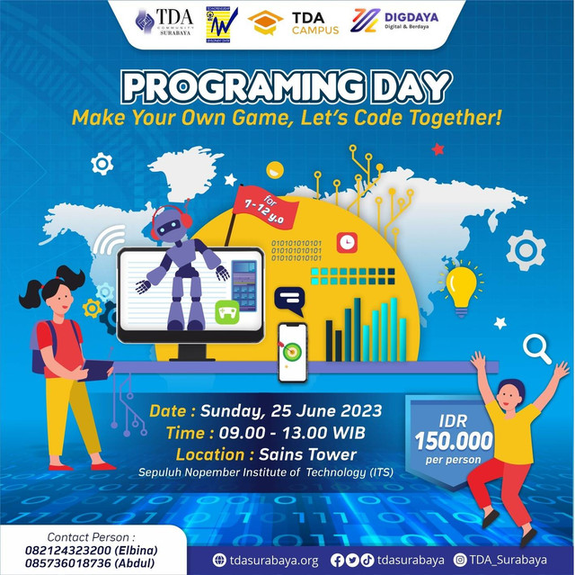 Komunitas TDA Surabaya Gelar Programming Day Untuk Anak Usia 7-12 Tahun