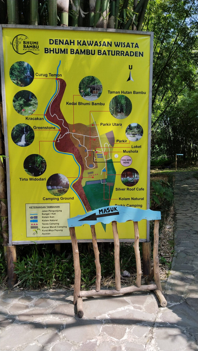 Denah lokasi Kawasan Wisata Taman Bhumi Bambu, di Baturaden, Kabupaten Banyumas, Jawa Tengah, Jumat (9/6/2023). Sumber: Dokumen Penulis