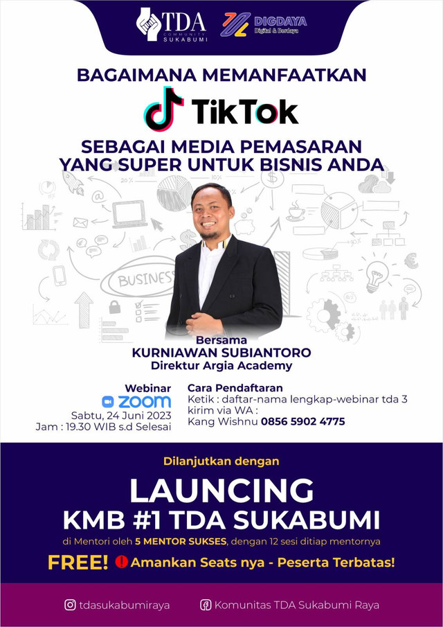TDA Sukabumi Gelar Webinar Pemanfaatan Tiktok Secara Online