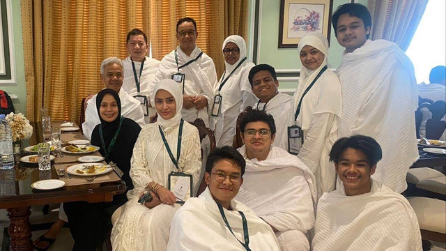 Bacapres Anies dan Ganjar bertemu di Arab Saudi di sela ibadah haji. Foto: Dok. Istimewa