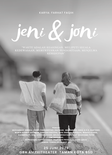 Poster Teater "Jeni & Joni". Foto: Dokumentasi Pribadi.