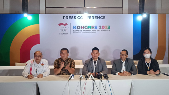 Kongres Komite Olimpiade Indonesia 2023 di Hotel Fairmont, Jakarta, pada Jumat (30/6). Foto: Jodi Hermawan/kumparan