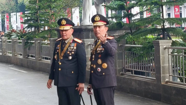 Kapolri Jenderal Listyo Sigit hadiri HUT ke-77 Bhayangkara di GBK Senayan, Jakarta, Sabtu (1/7/2023). Foto: Thomas Bosco/kumparan