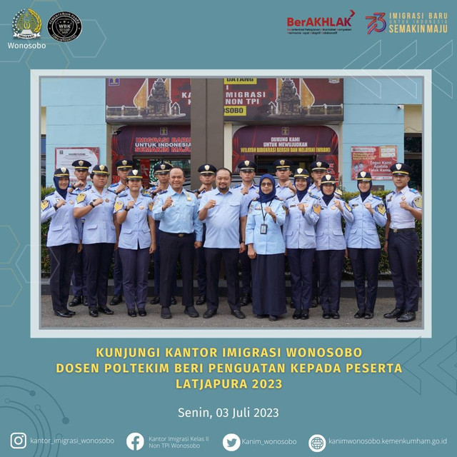 Kedatangan Dosen Poltekim Di Kanim Wonosobo Guna Memantau Taruna Yang Sedang PKL