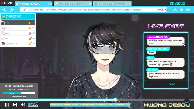 Tangkapan layar live streaming Hwong Desou pada Senin (12/06/2023). Sumber: Dokumentasi Pribadi