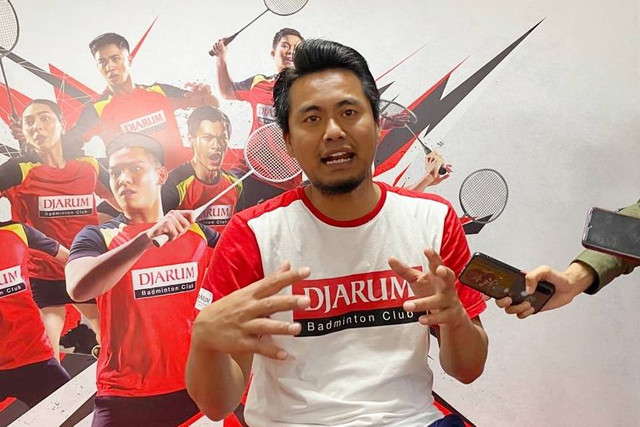Tontowi Ahmad saat Audisi Umum PB Djarum 2023 di Kudus, Jawa Tengah. Foto: Soni Insan Bagus/kumparan