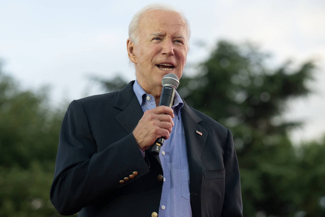 Presiden AS Joe Biden berbicara selama perayaan Hari Kemerdekaan di South Lawn di Gedung Putih di Washington, AS, Selasa (4/7/2023). Foto: Saul Loeb/AFP