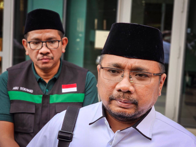 Menteri Agama Yaqut Cholil Qoumas jelang pulang haji 2023. Foto: Ahmad Romadoni/kumparan