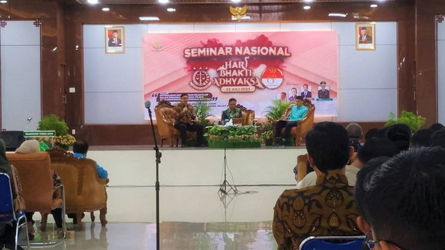 Seminar nasional digelar Kejati Aceh dalam rangkaian Hari Bhakti Adhyaksa ke-63 . Foto: acehkini