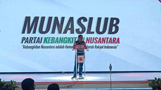 Gede Pasek buka Munaslub PKN di Hotel Grand Sahid, Jumat (14/7/2023).  Foto: Hedi/kumparan