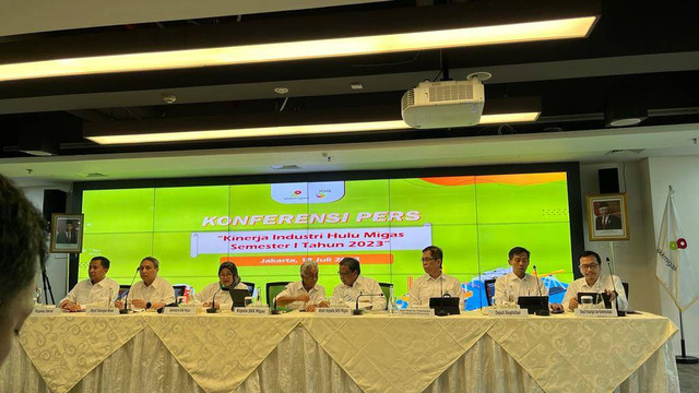 Konferensi pers kinerja hulu migas SKK Migas Semester I Tahun 2023, Selasa (18/7/2023). Foto: Fariza Rizky Ananda/kumparan