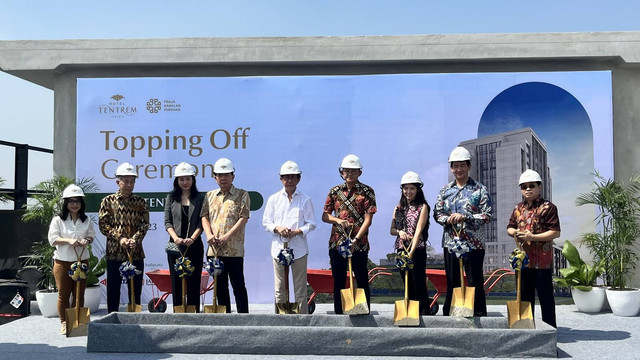 Seremoni topping off Hotel Tentrem Alam Sutera Jakarta. Foto: kumparan