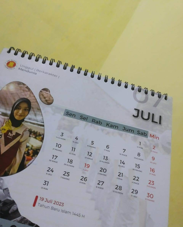 Contoh kalender masehi. Foto: Dok. Pribadi