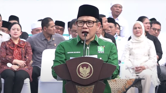 Cak Imin memberikan kata sambutan pada acara Harlah PKB di Stadion Manahan Solo. Foto: Dok. DPP PKB