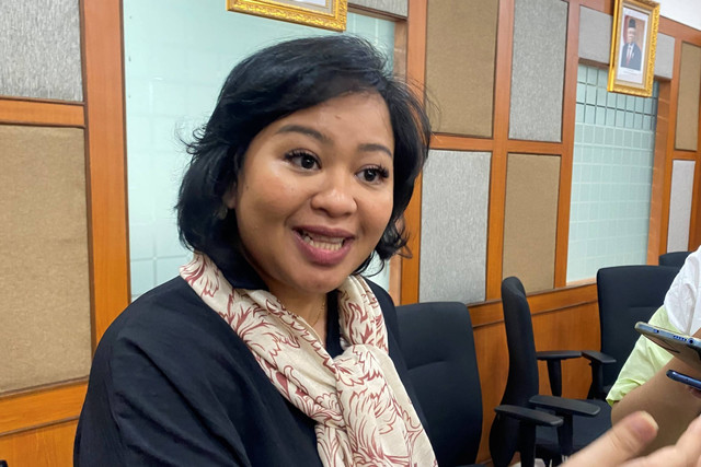 Head of Communication TikTok Indonesia, Anggini Setiawan, saat konferensi pers dengan Kementerian Koperasi dan UMKM, Jakarta, Rabu (26/7/2023). Foto: Alfadillah/kumparan