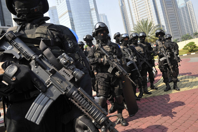 Ilustrasi pasukan Densus 88. Foto: Romeo Gacad/AFP