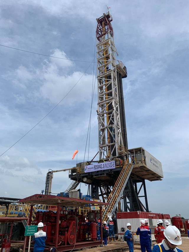 Pertamina Hulu Rokan (PHR) melakukan pengeboran perdana sumur migas Gulamo di Blok Rokan, Riau. Foto: Pertamina