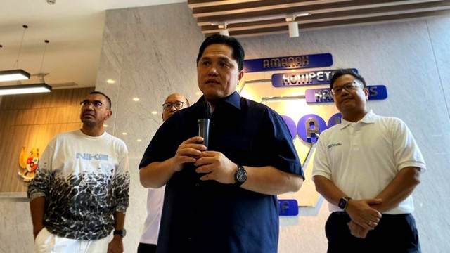 Menteri BUMN Erick Thohir usai seremoni penutupan BUMN Fest, Selasa (1/8/2023). Foto: Ghinaa Rahmatika/kumparan