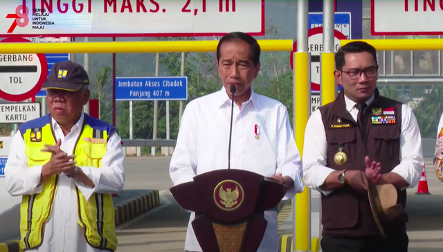 Presiden Jokowi meresmikan Tol Bocimi ruas Cigombong-Cibadak, Jumat (4/8). Foto: Dok. Sekretariat Presiden