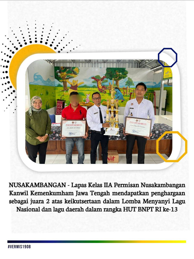 Napiter Lapas Permisan Runner Up Lomba Nyanyi di HUT BNPT RI ke-13