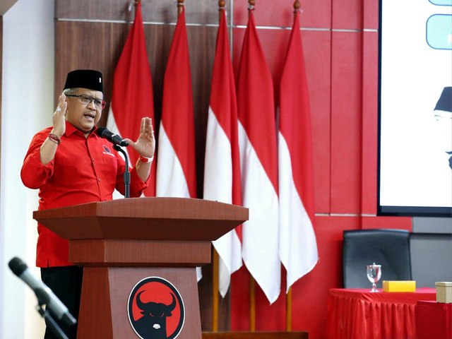Sekjen PDIP Hasto Kristiyanto di pelatihan jurkam partai dan ganjar pranowo. Foto: Dok. PDIP