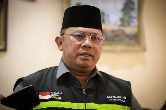 Saiful Mujab yang juga selaku Ketua Petugas Penyelenggara Ibadah Haji (PPIH) Pusat 1444 H/2023 M Foto: Kemenag RI