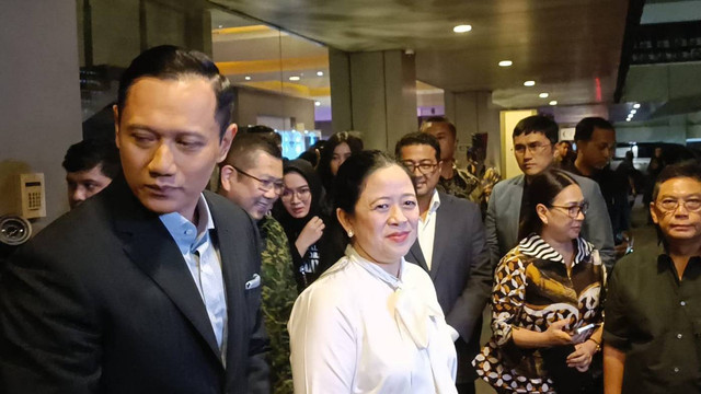 Puan Maharani hadiri peluncuran buku AHY di Djakarta Theater, Jakarta Pusat, Kamis (10/8).  Foto: Hedi/kumparan