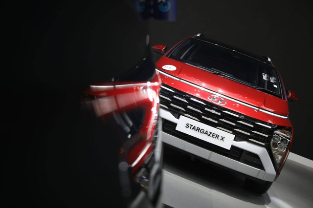 Mobil Hyundai Stargazer X di GIIAS 2023 di ICE BSD, Tangerang, Sabtu (12/8/2023).  Foto: Aditia Noviansyah/kumparan