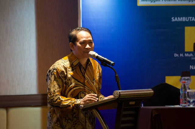 Ketua DikdasmenPNF DIY, Achmad Muhamad, S.Ag., saat memberi sambutan dalam FGD (Foto: Istimewa)