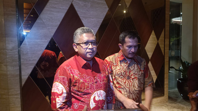 Sekjen PDI Perjuangan, Hasto Kristiyanto, di Sleman, Selasa (22/8/2023). Foto: Arfiansyah Panji Purnandaru/kumparan