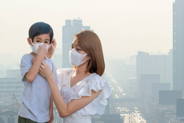 Ilustrasi bahaya polusi udara terhadap anak. Foto: Thannaree Deepul/Shutterstock