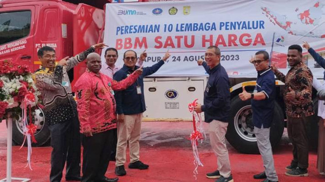 Peresmian 10 penyalur BBM satu Harga di Papua. Foto: Katharina/BumiPapua