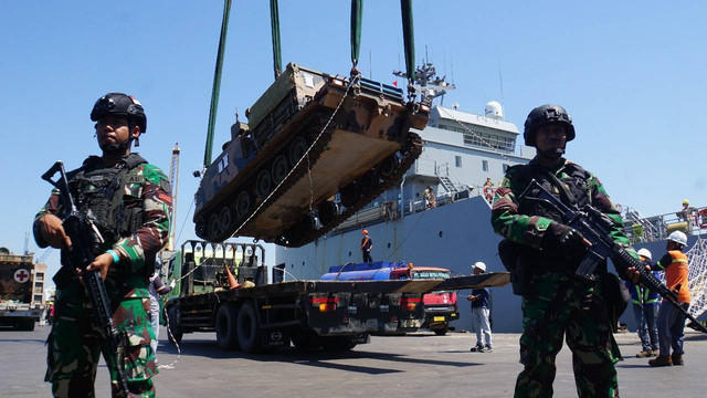 Tank Canggih M1A1 Abrams Dan Puluhan Kendaraan Taktis Siap Latihan Super Garuda Shield Foto: Dok. Puspen TNI