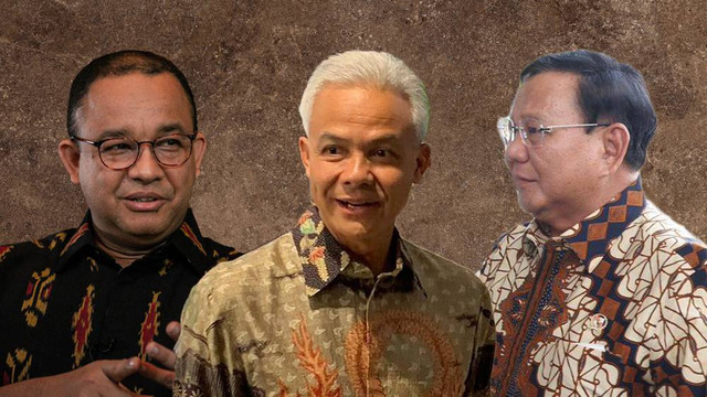 Tiga kandidat capres: Anies Baswedan, Ganjar Pranowo, dan Prabowo Subianto. Foto: kumparan