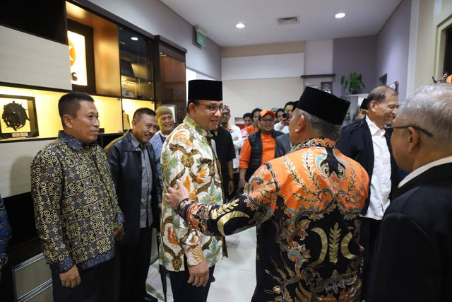Bacapres dari Partai PKS Anies Baswedan di DPP PKS untuk menghadiri acara pagelaran wayang kulit, Minggu (27/8/2023). Foto: Fitra Andrianto/kumparan