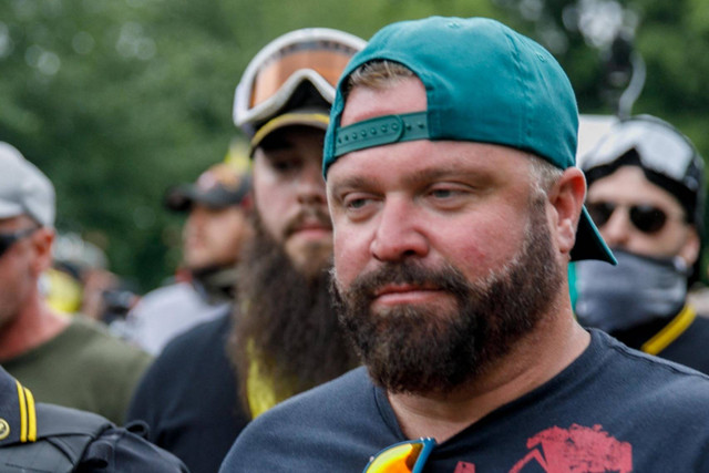 Pemimpin Proud Boys Joe Biggs. Foto: JOHN RUDOFF / AFP