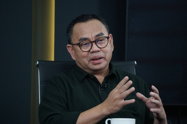 Sudirman Said dalam program talkshow Info A1 kumparan. Foto: Iqbal Firdaus/kumparan