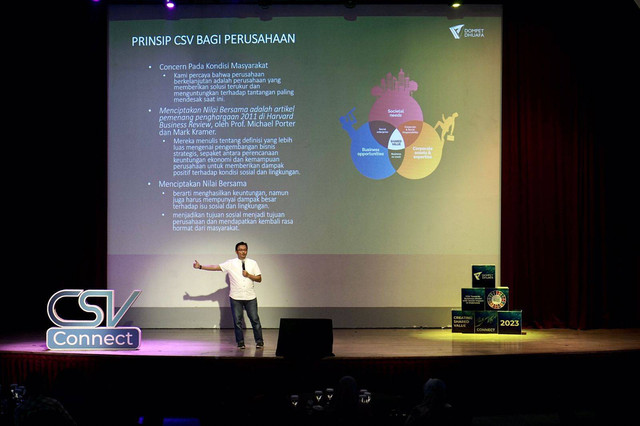 Bambang Suherman selaku Direktur Program Dompet Dhuafa, menyampaikan peran NGO / Lembaga Sosial terhadap implementasi CSV di Indonesia pada Kamis, 31/08/2023.