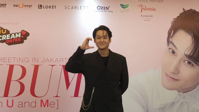 Press conference Kim Bum Between U and Me di Hotel Kempinski, Jakarta Pusat, Sabtu (2/9/2023). Foto: DN. Mustika Sari/kumparan