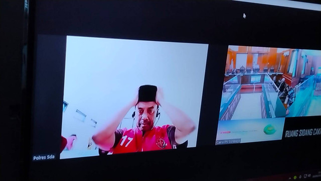 Samanhudi saat menjalani sidang tuntutan, Selasa (6/9/2023). Foto: Dok. Istimewa