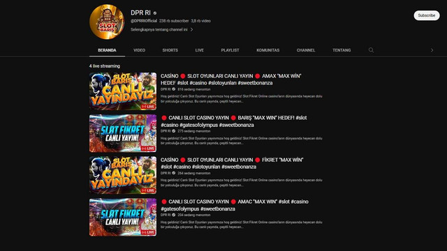 Akun YouTube DPR RI diduga diretas, pada Selasa (6/9/2023). Foto: YouTube/DPR RI