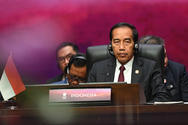 Presiden Joko Widodo menghadiri KTT ke-26 ASEAN-China di Jakarta Convention Center, Jakarta, Rabu (6/9/2023). Foto: M Agung Rajasa/ANTARA FOTO