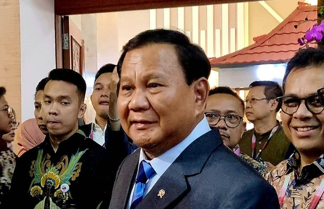 Menteri Pertahanan Indonesia Prabowo Subianto di Media Center KTT ASEAN 2023, Kamis (7/9). Foto: Ave Airiza Gunanto/kumparan