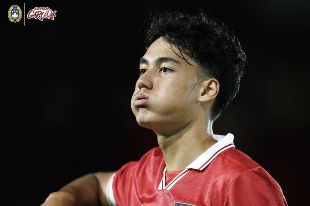 Rafael Struick usai mencetak gol dalam pertandingan Timnas U-23 Indonesia vs Taiwan di babak grup Kualifikasi Piala Asia U-23 2024 di Stadion Manahan, Solo, pada Sabtu (9/9). Foto: Instagram/@timnas.indonesia