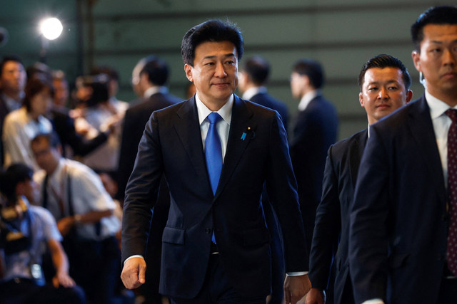 Menteri Pertahanan Jepang Minoru Kihara di kantor Perdana Menteri di Tokyo, Jepang, Rabu (13/9/2023). Foto: REUTERS/Issei Kato
