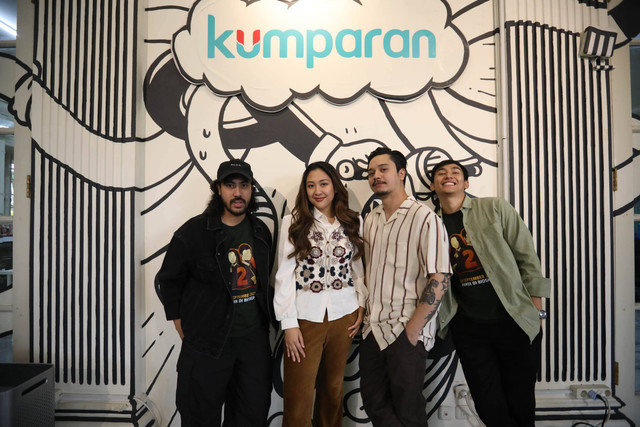 Petualangan Sherina 2, Randy Danistha, Sherina Munaf Derby Romero dan Ardit Erwhanda saat berkunjung ke kantor kumparan pada Rabu (14/9/2023). Foto: Fitra Andrianto/kumparan