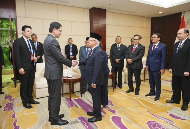 Wapres Ma'ruf Amin bertemu Gubernur Daerah Otonomi Guangxi Zhuang, Lan Tianli. Foto: wapresri.go.id
