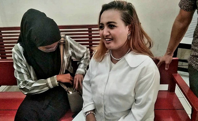 Tiktoker Lina Mukherjee di Pengadilan Negeri Palembang. (ist)