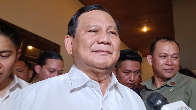 Bacapres Gerindra Prabowo Subianto di UGM, Selasa (19/9/2023).  Foto: Arfiansyah Panji Purnandaru/kumparan